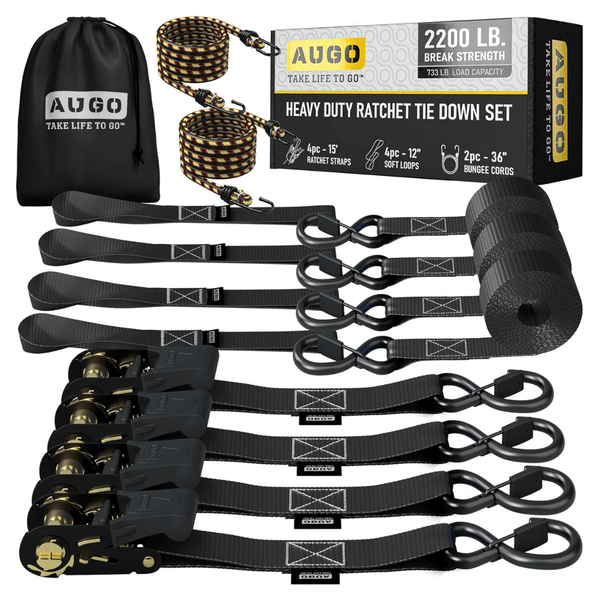 Kit 15 pzs de correas de amarre con trinquete de 5 m y fuerza de ruptura de 1.000 kg – CargoClinch™