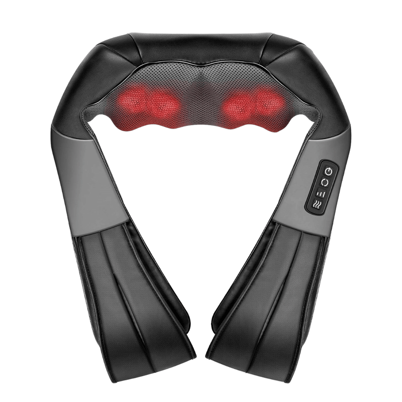 Massageador Shiatsu 3D Elétrico com Aquecimento – 8 Nódulos, 3 Níveis de Intensidade - KneadBlaze™