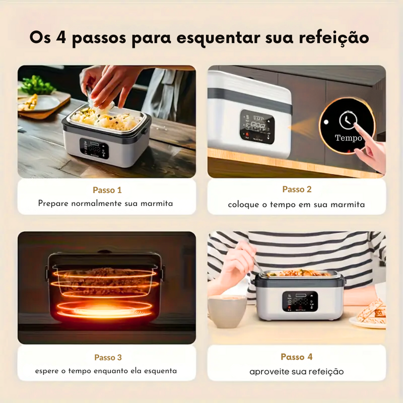 Sua refeição quente, onde e quando quiser - FastHeat Marmita™ ( GANHE A BOLSA E UM PAR DE TALHERES )