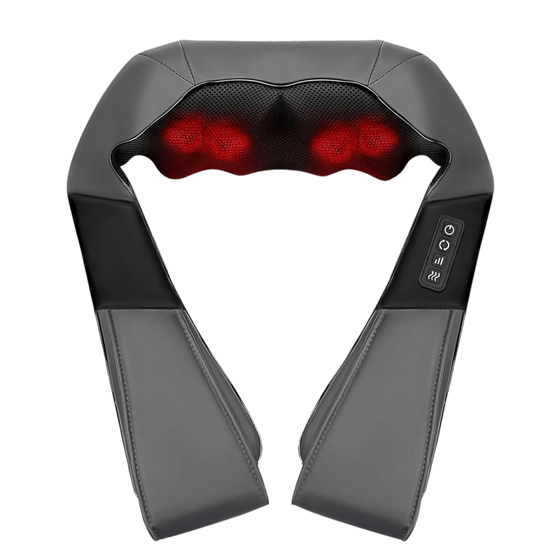 Massageador Shiatsu 3D Elétrico com Aquecimento – 8 Nódulos, 3 Níveis de Intensidade - KneadBlaze™
