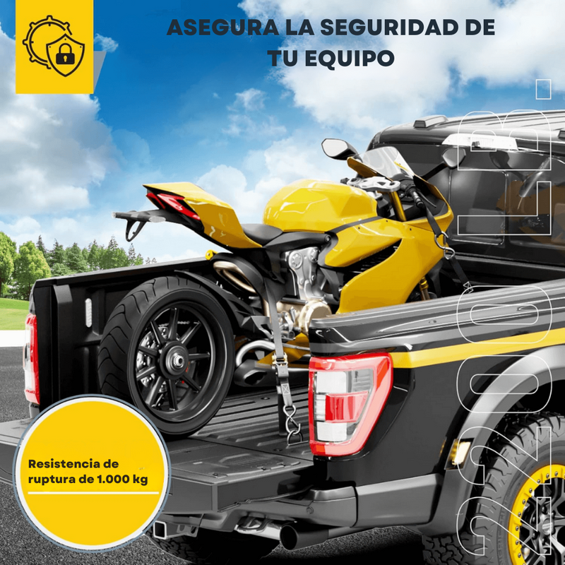 Kit 15 pzs de correas de amarre con trinquete de 5 m y fuerza de ruptura de 1.000 kg – CargoClinch™