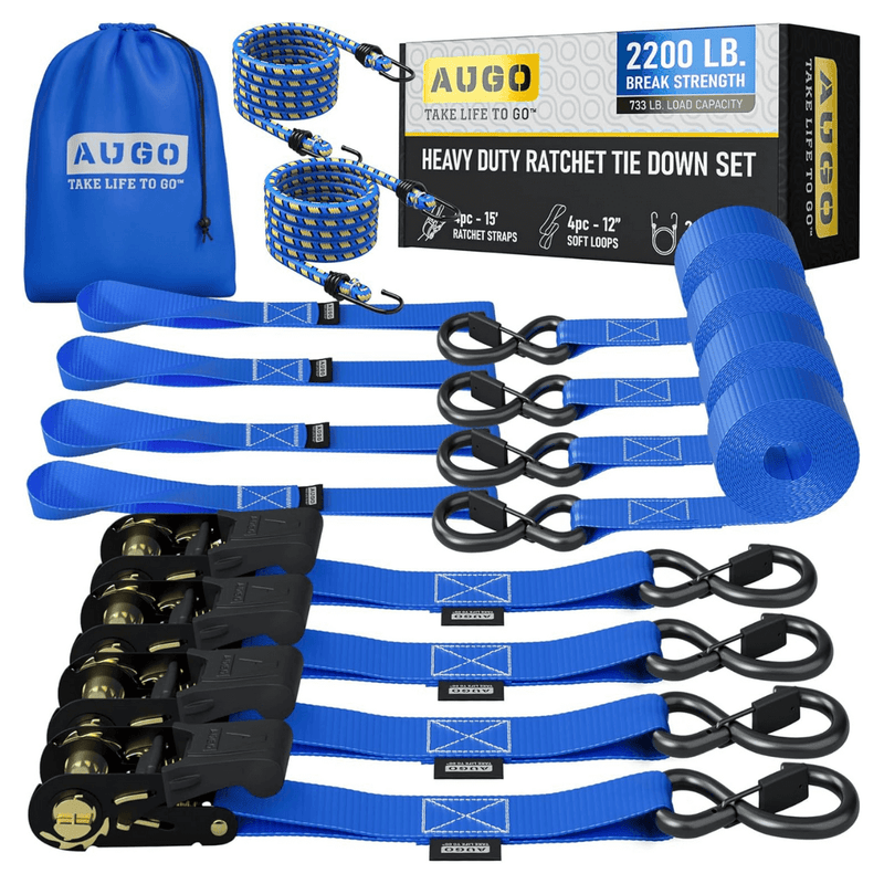 Kit 15 pzs de correas de amarre con trinquete de 5 m y fuerza de ruptura de 1.000 kg – CargoClinch™