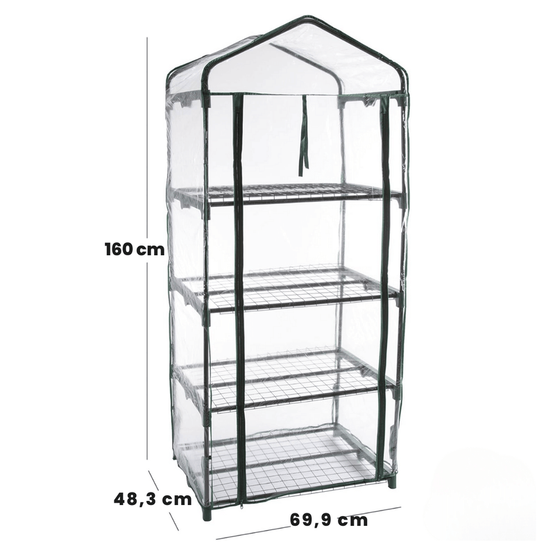 Estufa Portátil com Rodízios, Trava e Capa PVC Transparente, Uso Interno e Externo - SprigStax™