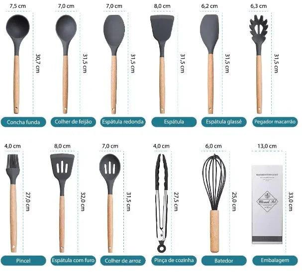 Kit 12 talheres de silicone