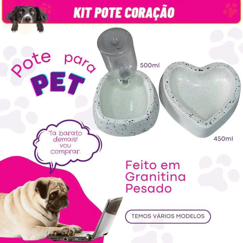 Pote de comida para cães artesanal